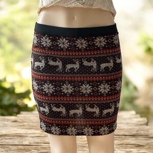Festive Reindeer Patterned Skirt